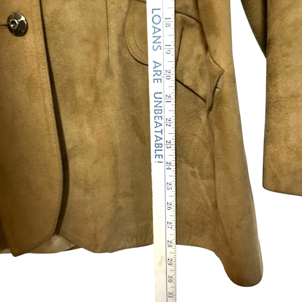 Vintage Aleksanders of Norway 70s M-L suede button jacket collar western boho - Picture 6 of 13